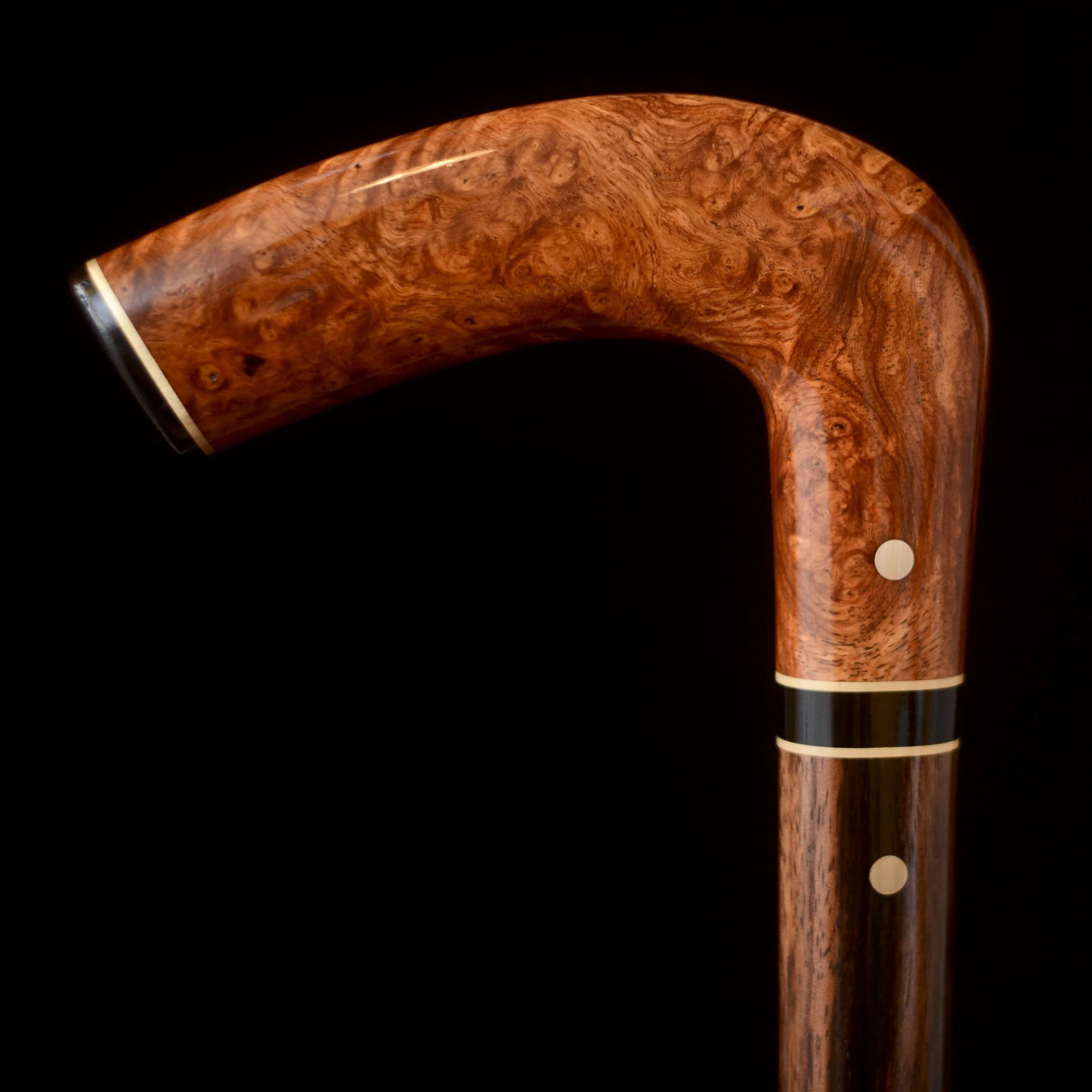 その他 cane Amboyna Burl Pistol Grip Cane — Gillis Canes, LLC